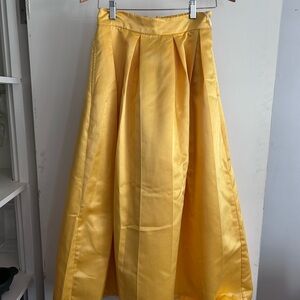 Sunshine Yellow Pleated Maxi Skirt